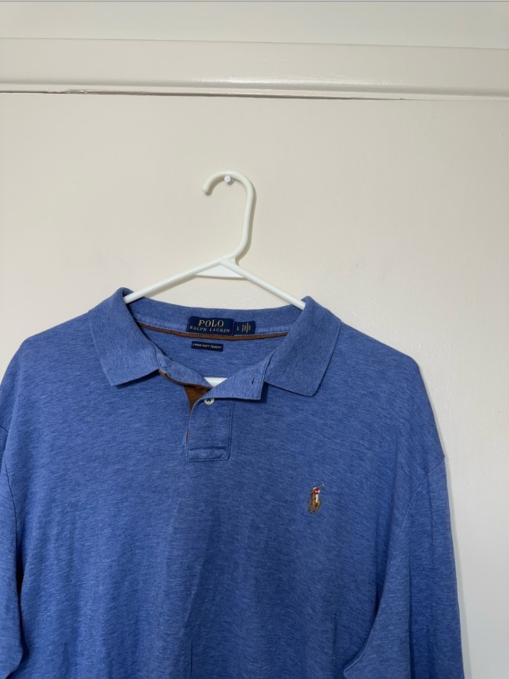 Polo by Ralph Lauren Long Sleeve Polo - Heathered Blue
